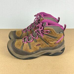 Keen Circadian Mid Waterproof Hiking Boots Womens 7.5 Brown Purple Leather